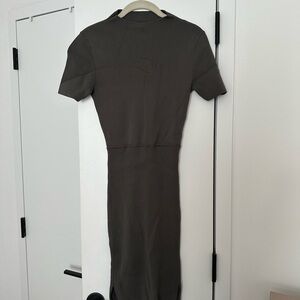 Babaton Olive Midi Dress with Open Back Detail